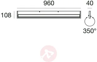 Linea Light Kinkiet LED Tablet W1, szerokość 96 cm, biały - Lampy ścienne - miniaturka - grafika 2