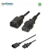 Kable komputerowe i do monitorów - Manhattan Kabel przedłużający kabla zasilania ICOC 03-NC-01 C14 na C13 M/F 1m czarny 352673 - miniaturka - grafika 1