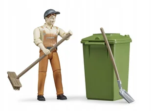 Bruder 62140 figurka śmieciarz + kosz + akcesoria - Figurki dla dzieci - miniaturka - grafika 5