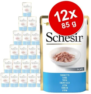 Schesir 20 + 4 gratis! w galarecie, saszetki, 24 x 85 g - Tuńczyk z kurczakiem i krewetkami - Mokra karma dla kotów - miniaturka - grafika 2
