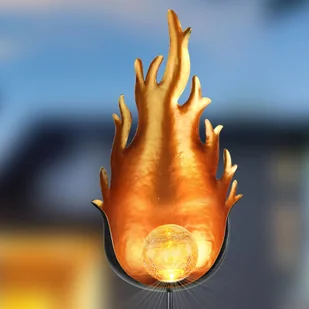 GLOBO Lampa solarna LED 33472 z metalowym płomieniem - Lampy ogrodowe - miniaturka - grafika 2