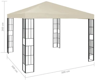 vidaXL Altana ze sznurem lampek, 3x3 m, kremowa! 3070320 - Altany ogrodowe - miniaturka - grafika 10