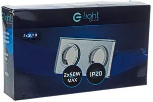 Milagro Srebrne Oczko Sufitowe Szklane Kwadratowe 2x Gu10 Kolor Srebny EKOS919 - Oprawy, klosze i abażury - miniaturka - grafika 9