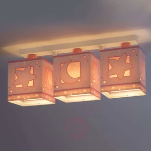 Dalber Kinder-Deckenleuchte Moonlight, dreiflammig, rosa - Lampy sufitowe - miniaturka - grafika 2