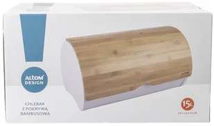 Lumarko Lumarko Chlebak Nierdzewny Biały Z Bambusową Pokrywą 38x24x20 Cm 020401751 Alt - Chlebaki - miniaturka - grafika 5