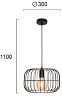 Lampy sufitowe - Viokef Lampa wisząca Zenith w kształcie klatki, czarna - miniaturka - grafika 1