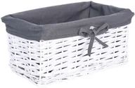 Kosze wiklinowe - Lumarko Lumarko Koszyk wiklinowy 30x20x15 cm - biało-szary KOSZYK 30X20X15 B-SZ  Goc - miniaturka - grafika 1