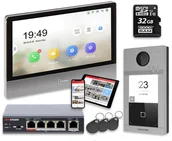 Wideodomofony - Euratech Hikvision zestaw Hikvision DS-KH8350-WTE1 + karta microSD 32 Gb - miniaturka - grafika 1