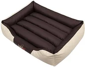 Legowiska dla psów - Hobbydog r1cesbeb7 kosz na łóżko dla psa/na sofę/Cesar Standard ze sztucznej skóry, kodura, brązowy/beżowy, rozmiar R1, 65 x 52 x 20 cm 5902052048496 - miniaturka - grafika 1