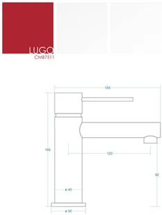 Corsan Bateria umywalkowa niska CMB7511BL Lugo czarna - Baterie umywalkowe - miniaturka - grafika 2