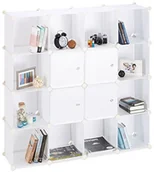 Półki i regały dla dzieci - Relaxdays regał wtykowy wykonana z tworzywa sztucznego, rozszerzalna 16 przegródek system regałów, "zrób to sam" regał stojący 127 x 127 x 31,5 cm, 3 wariantach kolorystycznych 10021957_49 - miniaturka - grafika 1