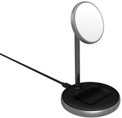 Ładowarki do telefonów - EPICO podstawka ładująca Magnetic 2w1 15W/10W/7,5W+18W czarny - miniaturka - grafika 1