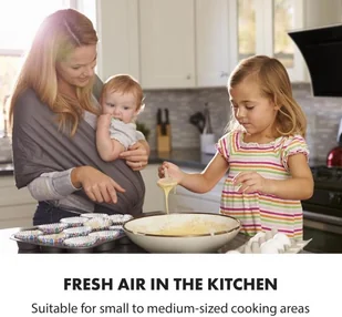 Klarstein Sabia 90 Czarny (CGCH2-Sabia-90-B) - Okapy kuchenne - miniaturka - grafika 3