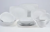 Serwisy obiadowe - Chodzież Serwis obiadowy bez wazy dla 12 os 44 części 9718 AKCENT - miniaturka - grafika 1