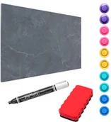 Tablice i flipcharty - Allboards Tablica magnetyczna metalowa MARMUR ANTRACYT SZARY 90x60cm MetalBoards blacha z nadrukiem na wszystkie rodzaje magnesów + zestaw akcesoriów GRATIS MB96_00034 - miniaturka - grafika 1