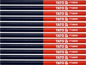 Poziomice, łaty, miary - Yato OŁÓWKI TECHNICZNE CZERWONO NIEBIESKIE OPK 12 SZT YT-69940 - miniaturka - grafika 1