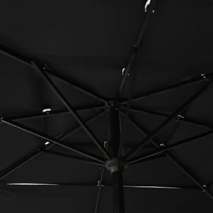 vidaXL 3-poziomowy parasol na aluminiowym słupku, czarny, 2,5x2,5 m 313842 - Parasole ogrodowe - miniaturka - grafika 2