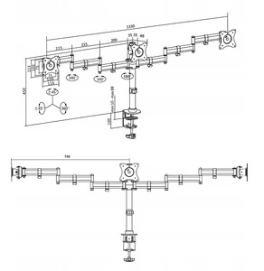 LogiLink bp0050 3-krotnie monitora-na biurko podpórka do 8 kg obciążenia, 33,02  68,58 cm (13  27 cali) czarna BP0050 - Akcesoria do monitorów - miniaturka - grafika 3