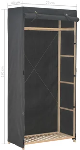 vidaXL vidaXL Szafa, szara, 79 x 40 x 170 cm, materiałowa - Szafy - miniaturka - grafika 6