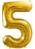 PartyDeco Balon foliowy cyfra 5, 34", złota FB1M-5-019 - Balony i akcesoria - miniaturka - grafika 3