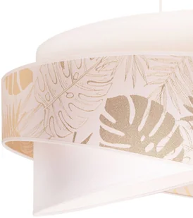 Euluna Lampa wisząca Brooklyn, biała, wzór w złote liście - Lampy sufitowe - miniaturka - grafika 3