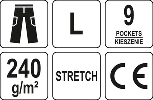 YATO SPODNIE ROBOCZE Z ELASTANEM I ODBLASKOWYMI WSTAWKAMI CZARNE ROZM L - Odzież robocza - miniaturka - grafika 10