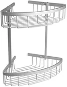 Koszyki łazienkowe - Tatay tatay Ice  2-stopniowa narożny koszyk, stal nierdzewna, chromowany, 30 x 22 x 33 cm 6100300 - miniaturka - grafika 1