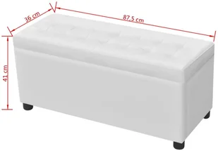 vidaXL Pikowana ławka biała otomana - Ławki do przedpokoju - miniaturka - grafika 9