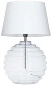 Lampy stojące - 4concepts Stojąca LAMPA stołowa SAINT TROPEZ L215081230 nocna LAMPKA abażurowa do sypialni biała przezroczysta L215081230 - miniaturka - grafika 1