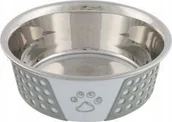 Miski dla psów - Trixie Miska ze stali nierdzewnej antypoślizgowa 0.75 l/17 cm biało/szara - miniaturka - grafika 1