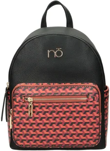 NOBO Plecak damski miejski czarno-pomarańczowy L1470 - Plecaki - miniaturka - grafika 2