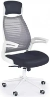 Fotele i krzesła biurowe - Halmar Krzesło biurowe obrotowe czarno - szare FRANKLIN na białej podstawie - miniaturka - grafika 1