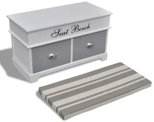 vidaXL vidaXL Ławeczka do przedpokoju, z szufladami oraz szarą poduszką - Ławki do przedpokoju - miniaturka - grafika 5