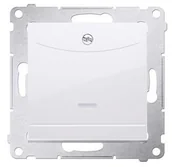 Wyłączniki światła i elektryczne - Kontakt Kontakt_Simon Łącznik hotelowy podwójny z podświetleniem (moduł) biały Tylko do ramek S54 PREMIUM. Wymagane jest zastosowanie przekaźnika/stycznika DWH2.01/11 - miniaturka - grafika 1