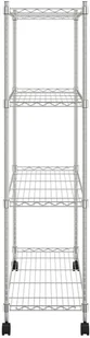 vidaXL 4-poziomowy regał na kółkach, 90x35x142 cm, chrom, 200 kg 324627 - Szafy i regały magazynowe - miniaturka - grafika 4