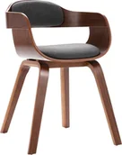 Krzesła - vidaXL Krzesło stołowe ciemnoszare gięte drewno i sztuczna skóra 327332 - miniaturka - grafika 1