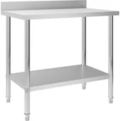 Stoły gastronomiczne - VidaXL Kuchenny stół roboczy z listwą, 100x60x93 cm, stal nierdzewna 51189 VidaXL - miniaturka - grafika 1