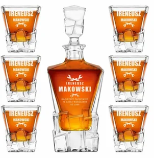 Murrano Karafka Ice Blink i 6 szklanek z grawerem dla konesera whisky KARIB_6xSZIB-036 - Karafki - miniaturka - grafika 15