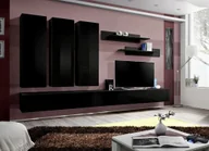 Meblościanki - MEBLOŚCIANKA FLY E1 CZARNY MAT/CZARNY POŁYSK 23 ZZ FY E1 - miniaturka - grafika 1