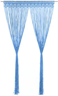 vidaXL Zasłona z makramy, niebieska, 140 x 240 cm, bawełna - Zasłony - miniaturka - grafika 11