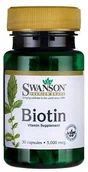 Witaminy i minerały dla sportowców - SWANSON Biotin 5000mcg 30caps Dobry nastrój Mocne włosy - miniaturka - grafika 1