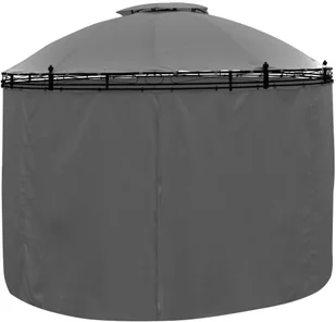 Okrągła altana z zasłonami, 3,5 x 2,7 m, antracytowa - Altany ogrodowe - miniaturka - grafika 4