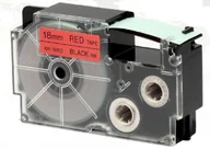 Papier do drukarek - Casio Taśma zamiennik XR-18RD1, 18mm x 8m czarny druk / czerwony podkład - miniaturka - grafika 1