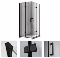 Kabiny prysznicowe - 231 HYDAR KABINA PRYSZNICOWA 80x80 KZ08B BLACK SKŁADANA 6MM 23178210 78210-uniw - miniaturka - grafika 1