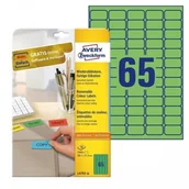 Etykiety do drukarek - Avery Etykiety usuwalne kolorowe Zweckform; A4, 20 ark./op., 38,1 x 21,2 mm, zielone /L4792-20/ ZW485-4 - miniaturka - grafika 1