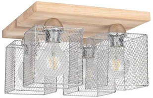Spotlight Industrialna LAMPA sufitowa NORMAN WOOD 8175460 metalowa OPRAWA druciane klatki loftowy plafon brzoza chrom 8175460 - Lampy sufitowe - miniaturka - grafika 4