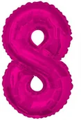 Balony i akcesoria - Unique Balon foliowy cyfra 8, 34", UNIQUE, różowy U55738 - miniaturka - grafika 1