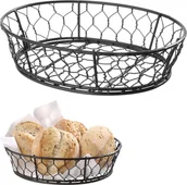 Miski i półmiski - Hendi Koszyk druciany do serwowania pieczywa chleba bułek 295x220x60 mm 425534 - miniaturka - grafika 1