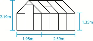 Halls szklarnia ogrodowa Qube+ 816 13 m2 2,61 x 5,08 m) czarna + baza SZKŁO HARTOWANE Qube 68 - Szklarnie ogrodowe - miniaturka - grafika 4