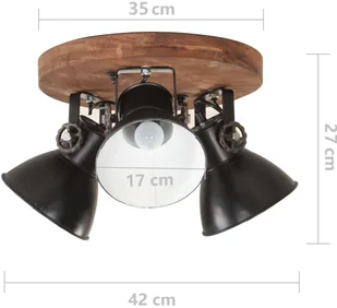 VidaXL Industrialna lampa sufitowa, 25 W, czarna, 42x27 cm, E27 320515 VidaXL - Lampy sufitowe - miniaturka - grafika 7